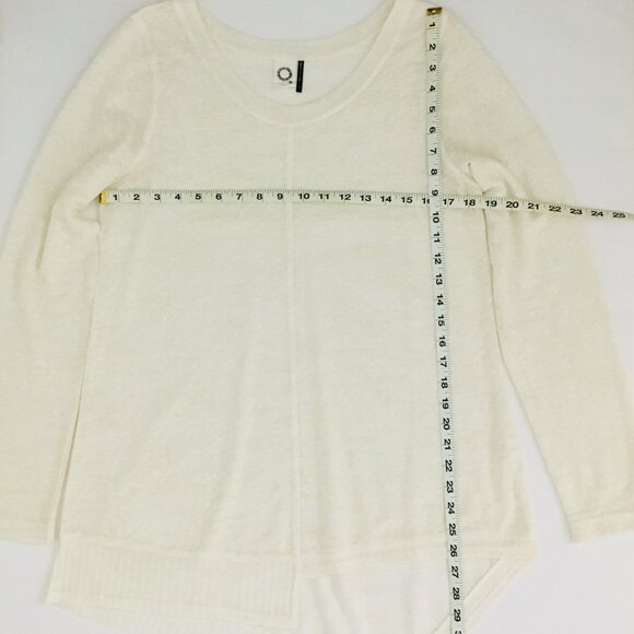 Anthropologie Akemi+Kin Asymmetrical Hi Low Off-White Pull-Over Sheer Tunic - M - Picture 4 of 8